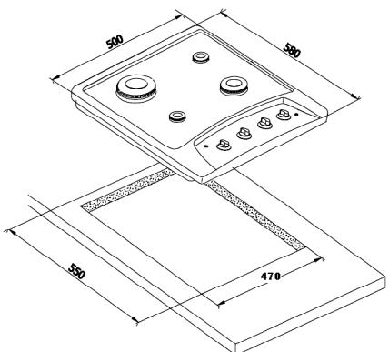 HIGH ONE HIG TG 4 BET - INSTALLATION DE LA TABLE DE CUISSON - 1