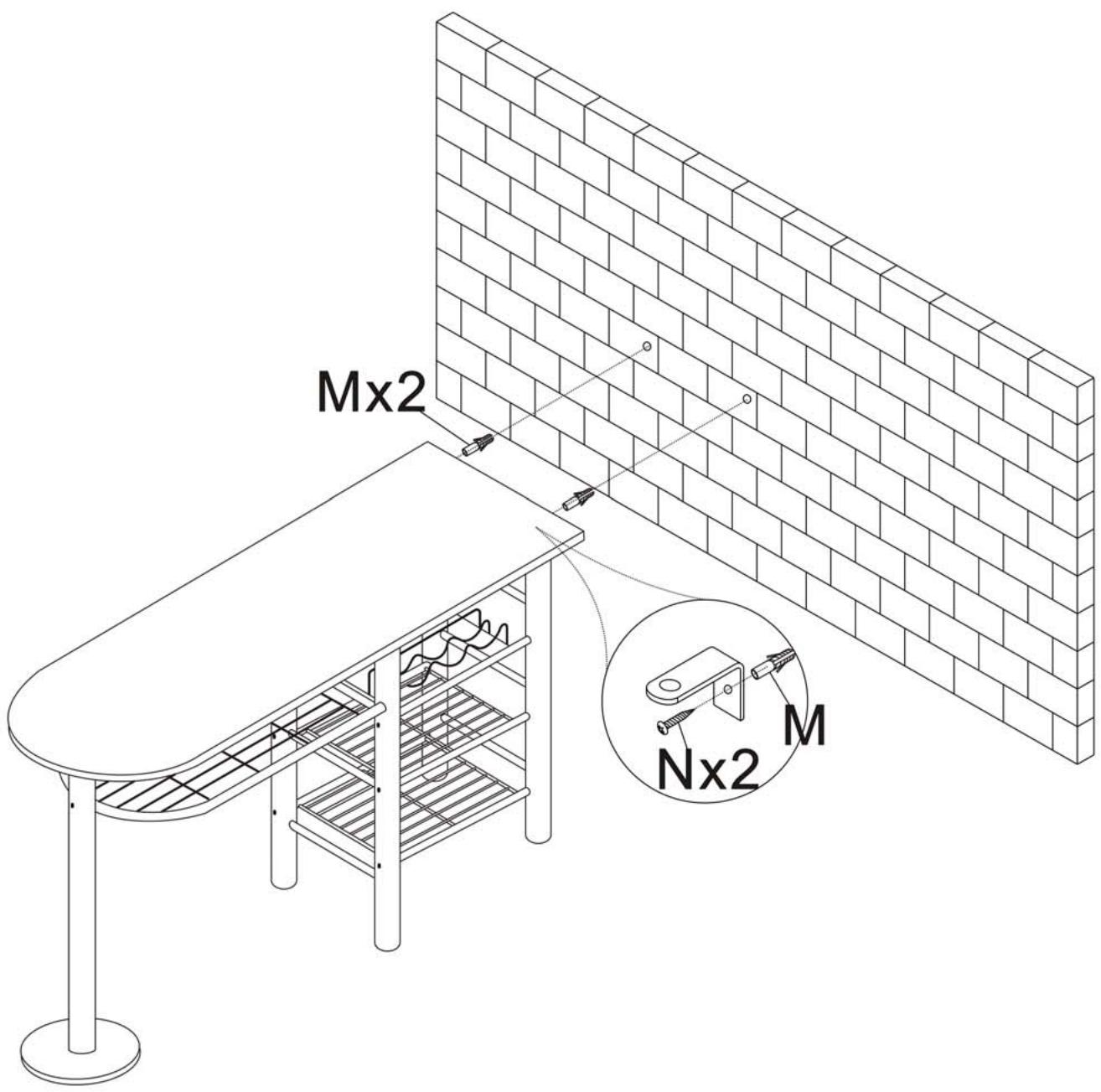 COSYLIFE Table + 2 tabourets noir - Produit à monter soi-même. - 3