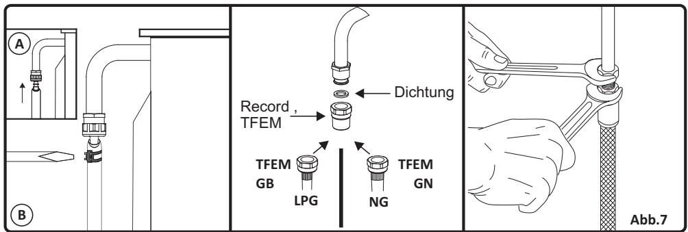 HIGH ONE HIG CG 50 4CM BVT - Anschluss von Butangas (G30) - Propan (G31) - 1