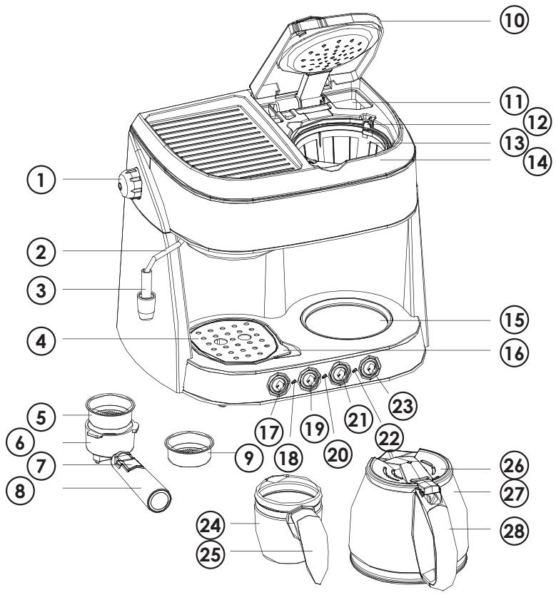 PICKYOO Pro 15 bars - pickingo COMBINÉ EXPRESSO CAFETIÈRE - 1