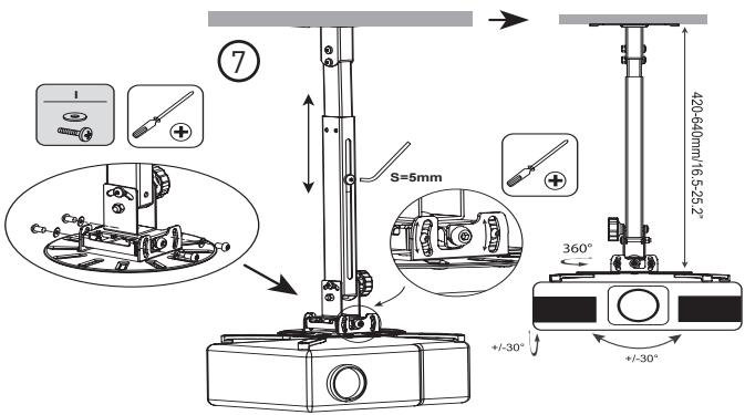 ELECTRO DEPOT Support pour vidéoprojecteur - Plafondinstallatie - 12