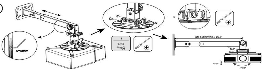 ELECTRO DEPOT Support pour vidéoprojecteur - Wandinstallatie - 17
