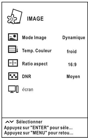 EDENWOOD M5502 - Configurer le menu image - 1