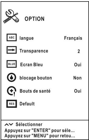 EDENWOOD M5502 - Configurer le menu option - 1
