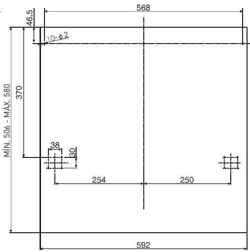 HIGH ONE HIG INT 12C49 ISC - Dimensiones e instalacion del panel embellecedor - 2