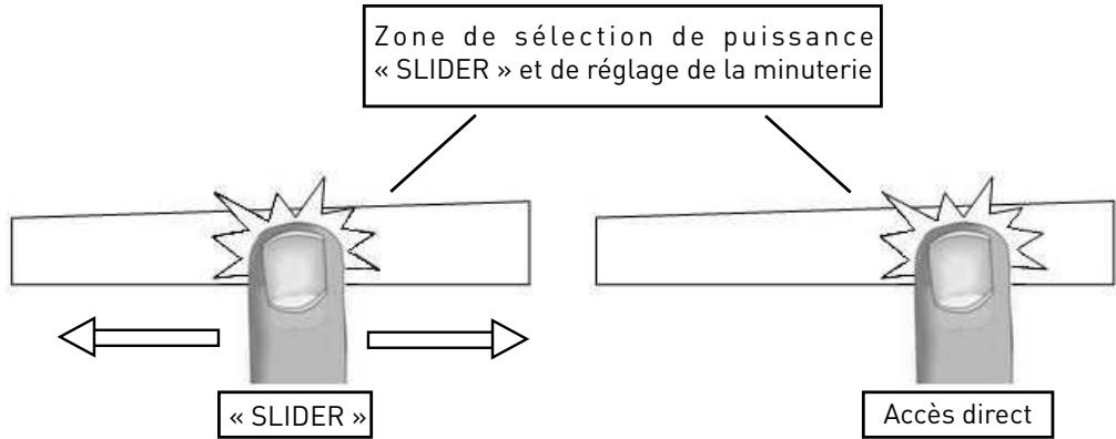 VALBERG VAL TI 4 TBFES AF - Zone de sélection de puissance « SLIDER » et de réglage de la minuterie - 1