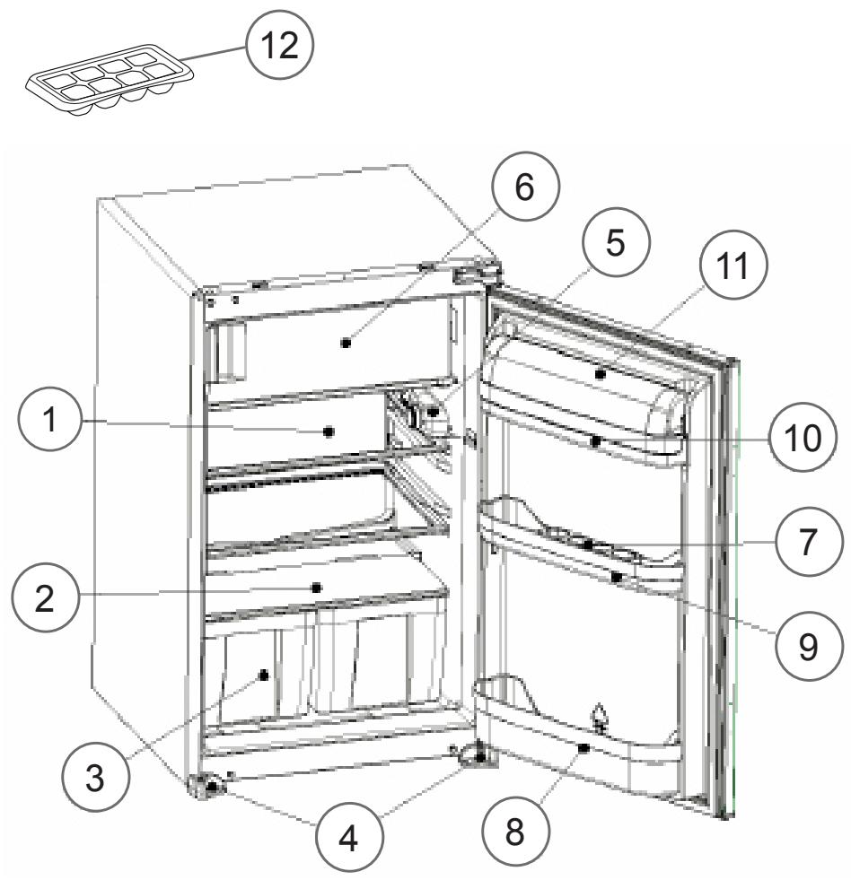 WALTHAM WTFI123TT - PARTIE- 8. ELEMENTS ET COMPARTIMENTS DE L'APPAREIL - 1