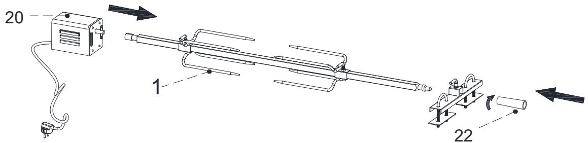 SILVER STYLE tournebroche XXL CC9001 - ASSEMBLAGE DU TOURNE-BROCHE - 8