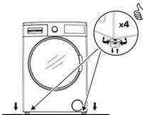 BELLAVITA WD 1275 WVET - Mise en place du lave linge et réglage des pieds - 1