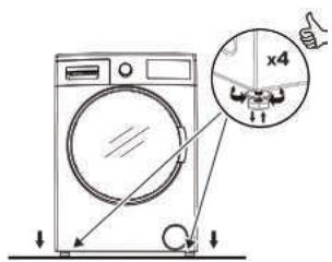 BELLAVITA WD 1496 WVET - Die Waschmaschine aufstellen und die Fuß einstellen - 1