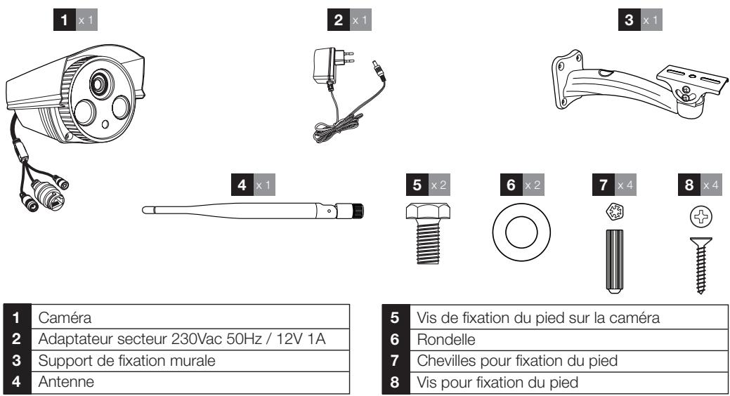 AVIDSEN FIXE EXTERIEURE WIFI HD - 1-CONTENU DU KIT - 1