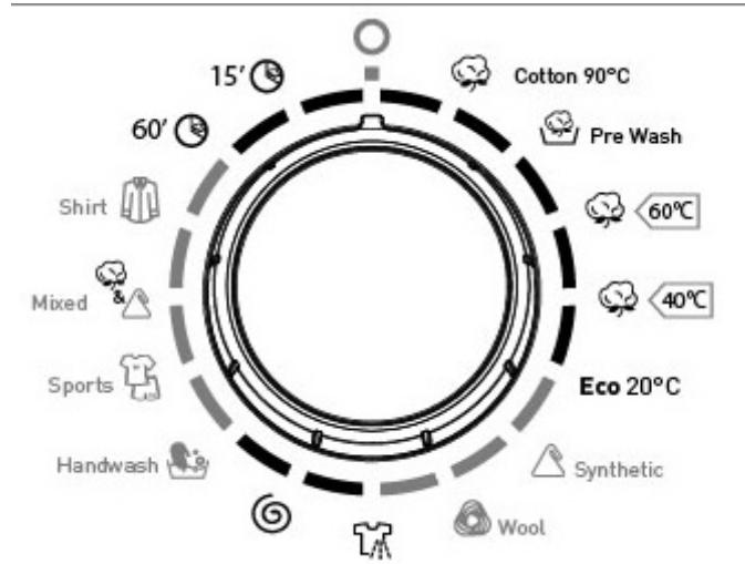 BELLAVITA WM 1207 A++ WVET - Sélecteur de programmes - 1
