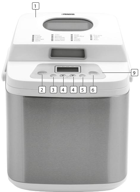 PRINCESS Machine à pain - DESCRIPCION DE LAS PIEZAS - 1