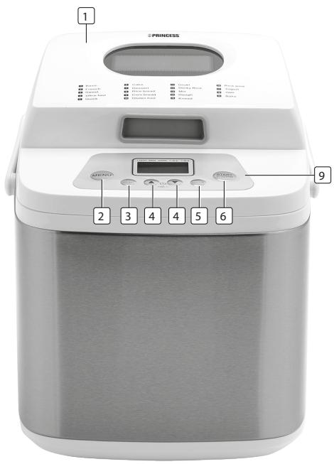 PRINCESS Machine à pain - OMSCHRIJVING VAN DE ONDERDELEN - 1