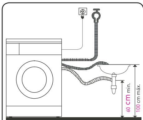 BELLAVITA WF 1408 A+++ SMIC - Colocacion del tubo de descarga - 5
