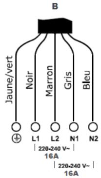 BRANDT BPV 6410 B - Raccordement de la table de cuisson à l'alimentation secteur - 2