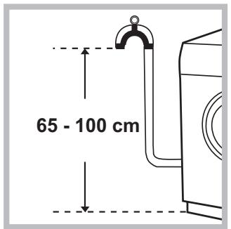 INDESIT EWE71483WEU - Aansluiting van de afvoerbuis - 1