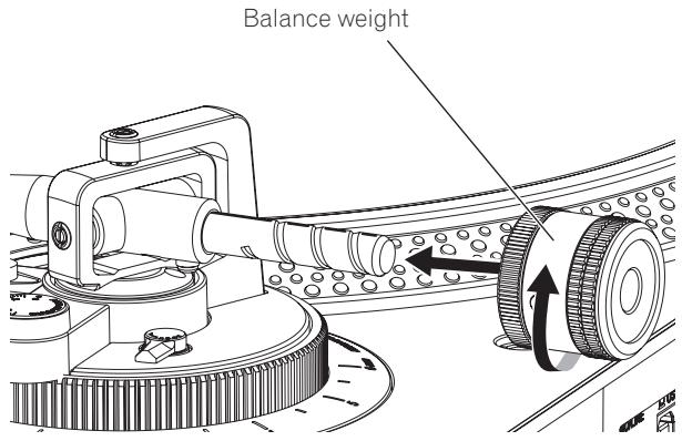 PIONEER DJ PLX-500 - Attach the balance weight. - 1