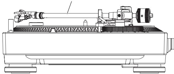 PIONEER DJ PLX-500 - Push down the lifter lever and place the stylus on the record, then adjust the [HEIGHT ADJUST] dial to make the tone arm and record parallel. - 1