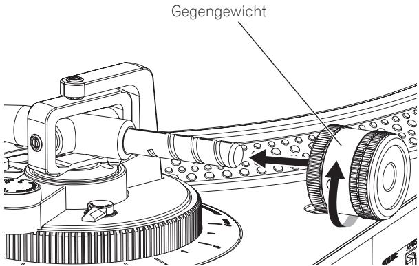 PIONEER DJ PLX-500 - Bringen Sie das Gegengewicht an. - 1