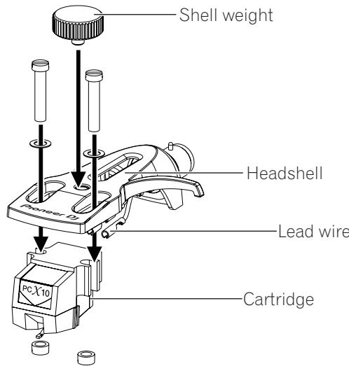 PIONEER DJ PLX-500 - Attaching the cartridge - 1