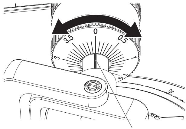 PIONEER DJ PLX-500 - Far corrispondere lo "0" sull'anello di regolazione per la pressione della puntina con la linea centrale dell'asta posteriori del braccio. - 1