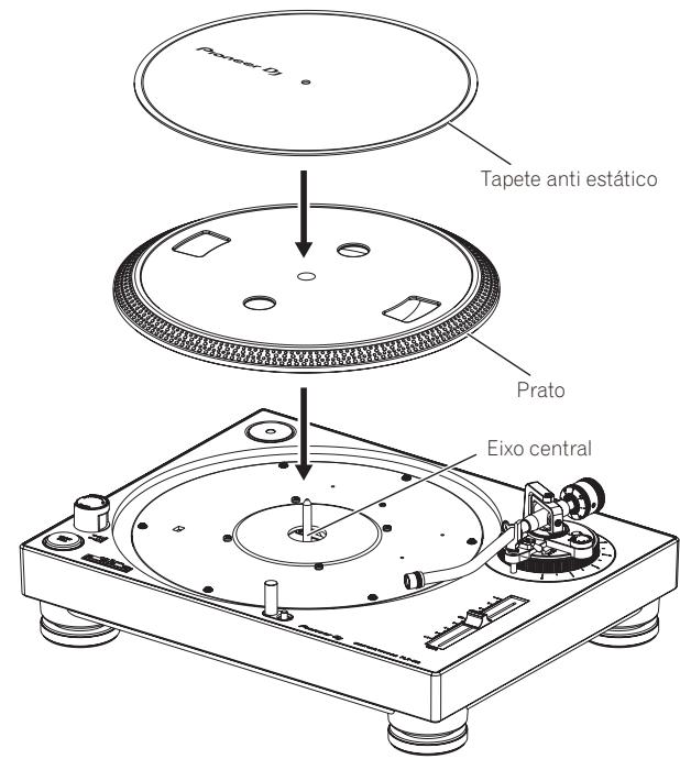 PIONEER DJ PLX-500 - Monte o prato e o tapete anti estálico. - 1