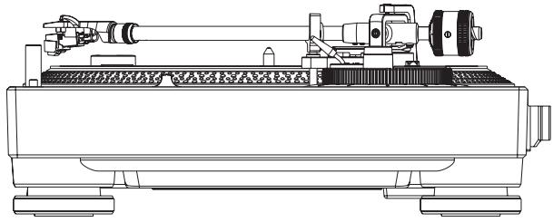 PIONEER DJ PLX-500 - Éloignez le bras de lecture du repose-bras et réglez l'équilibre pour qu'il soit horizontal. - 1