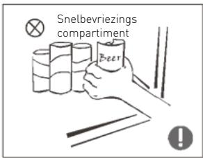 VALBERG UF NF 390 A+ W625C - Waarschuwingen inzake de voorwerpen die in het toestel bewaard worden - 3