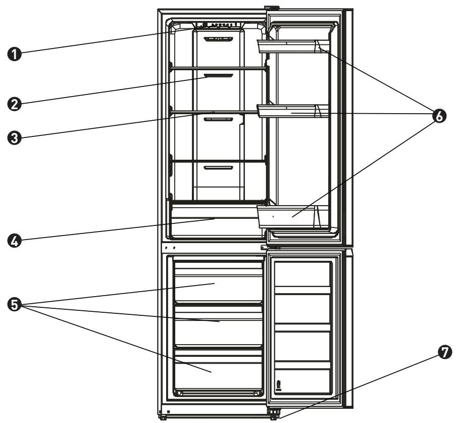 VALBERG CNF 265 A+ S625C - Description du réfrigérateur - 1