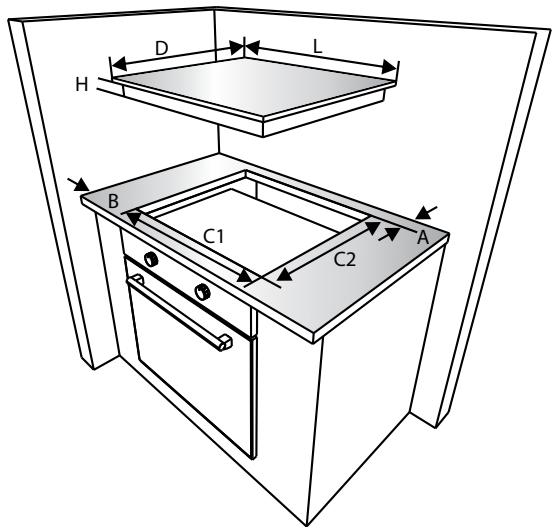 VALBERG MH 2I 2G IC 701T - Installation de la table de cuisson - 1