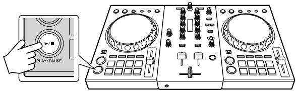 PIONEER DJ DDJ-400 - [PLAY/PAUSE▶/II] プタンを押てトラックを再生する - 1