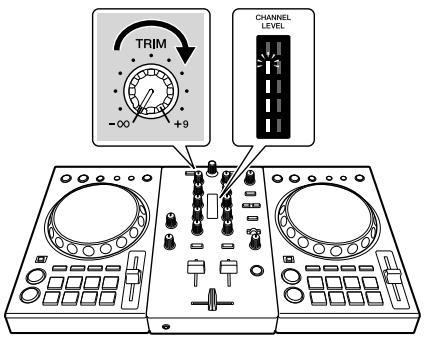 PIONEER DJ DDJ-400 - Turn the [TRIM] control. - 1