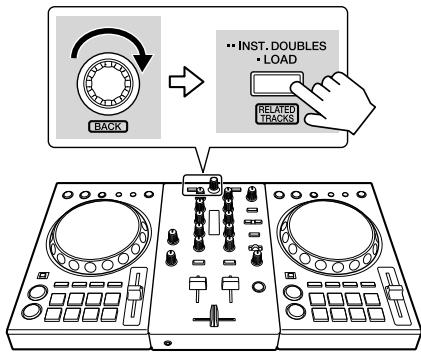 PIONEER DJ DDJ-400 - Ruotare la manopola seletrice per selezionare un brano audio da [Collezione], quando premere il pulsante [LOAD] sul Deck 1 (sinistro). - 1