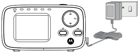 MOTOROLA Baby Monitor MBP482 - Installation du bloc-piles et alimentation électrique de l'unité parents - 2