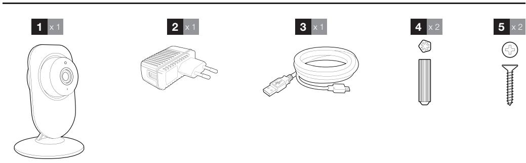 AVIDSEN Caméra Sécurité IP Intérieur - 1-INHOUD VAN DE KIT - 1