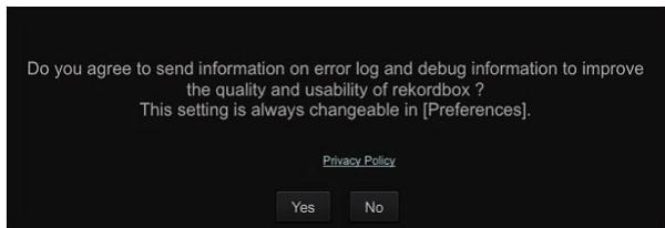 PIONEER DJ DDJ RR - Vérifiez l'envoi des conditions d'utilisation du client de rekordbox. - 1