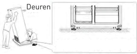 VALBERG SBS 518 A+ WD X742C - Waterpas plaatsen en stabiliseren van de koelkast - 1