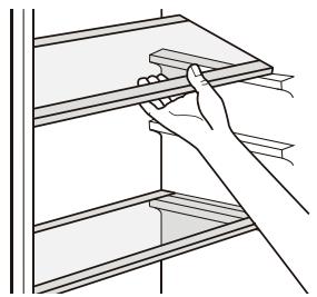 VALBERG SBS 518 A+ WD X742C - Colocación de los estantes de la puerta - 1