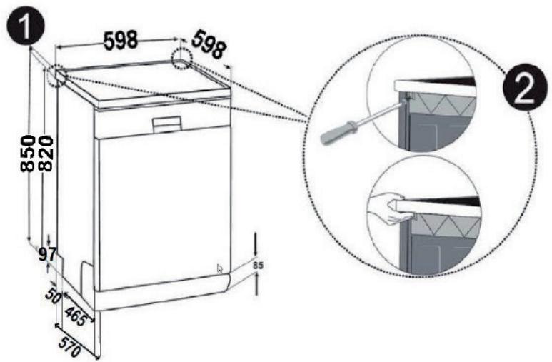 VALBERG 12S45 A++ S701T - Installation sous un plan de travail - 1