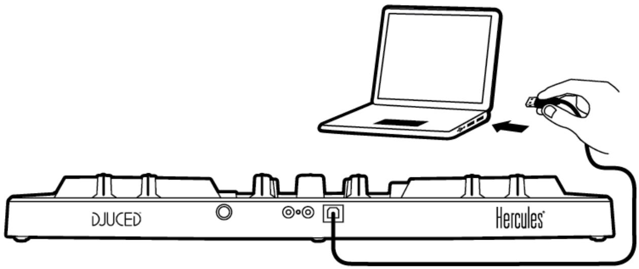 HERCULES INPULSE 300 - Branchement sur l'ordinateur (connexion USB) - 1