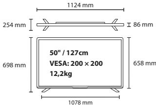 SHARP LC-50UI7222E - Technical specification | Technische Angaben | Spécification technique | Specifiche tecniche | Específicación技术水平 | Especialização技术水平 | Dane technicznne | Technische specifications - 15