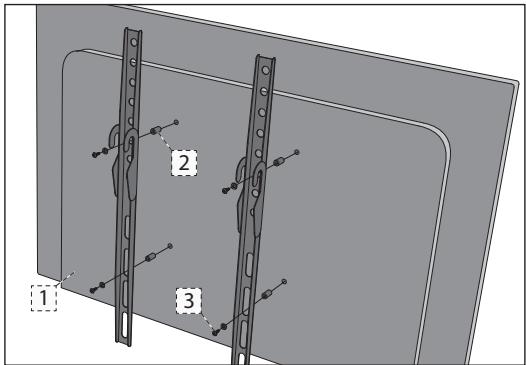 SHARP LC-50UI7222E - Montaggio a parete della TV. - 1