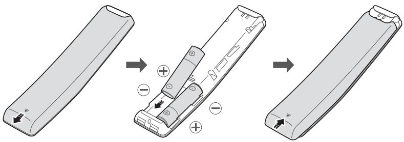 SAMSUNG QE55Q6FNAT - Batterijen in de Samsung Smart-afstandsbediening plaatsen - 1