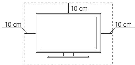 SAMSUNG UE49RU7305 - Sikre egnet ventilasjon rundt TV-en - 1