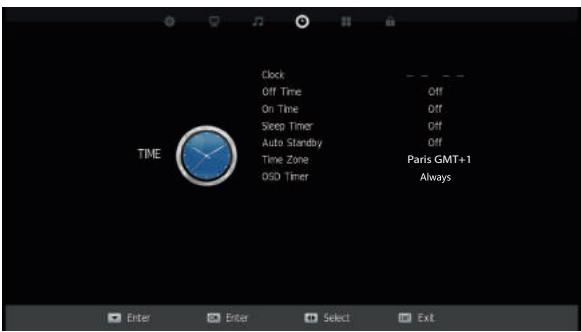 POLAROID TVLED32HDP - Time Menu - 1