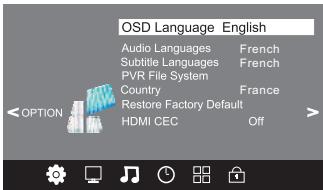 POLAROID TVLED24HD - MENU OPTION - 1