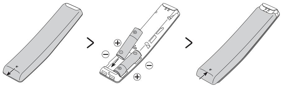 SAMSUNG QE65Q60RAT - Satta i batterier i Samsung Smart Remote - 1