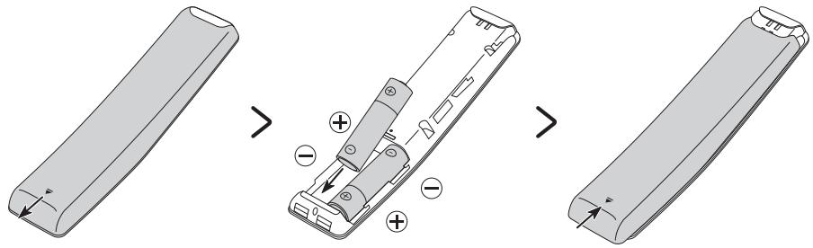 SAMSUNG QE65Q60RAT - Instalación de las pilas en el Samsung Smart Remote - 1