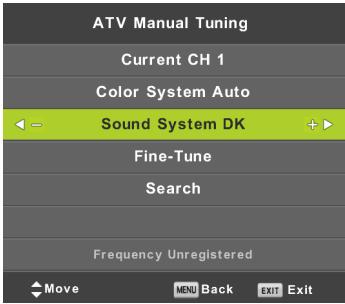 POLAROID TQLED32PR - Sintonia manual ATV - 1